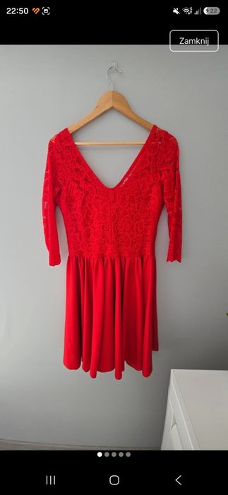 Sukienka czerwona koronka L/XL
