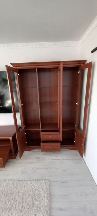 Witryna Szklana Stojąca Kent + Szafka RTV Kent