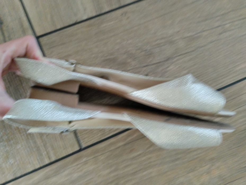 Sandały rozmiar 39, złote sandały, 25.5 cm wkładka