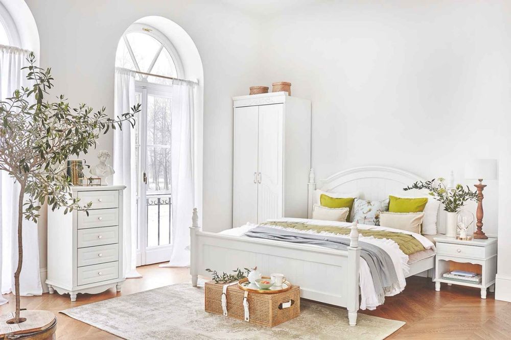 Eleganckie białe łóżko 180 x 200 cm, %, outlet, promocja!