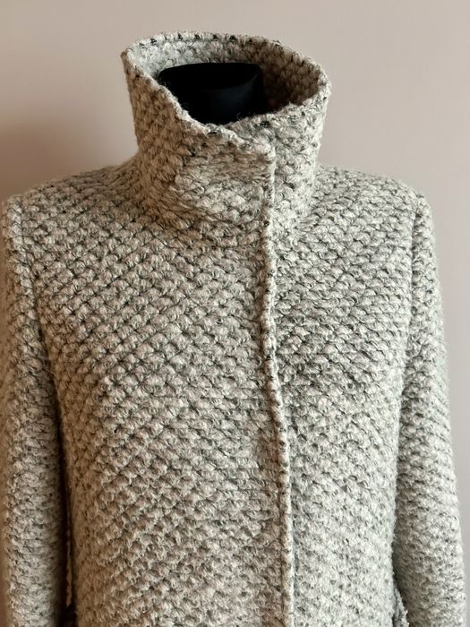 Damski elegancki wełniany płaszcz 36/38