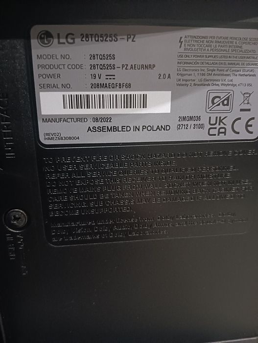 Tv lg led ecrã danificado