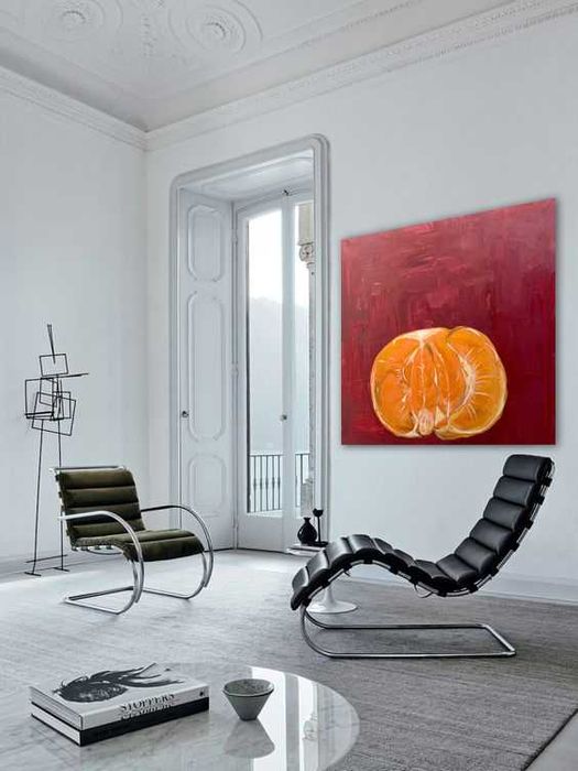 Obraz "Mandarynka" akryl na płótnie 120 x 120 cm