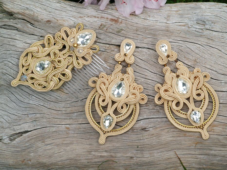 Ażurowe kolczyki  sutasz boho glamour