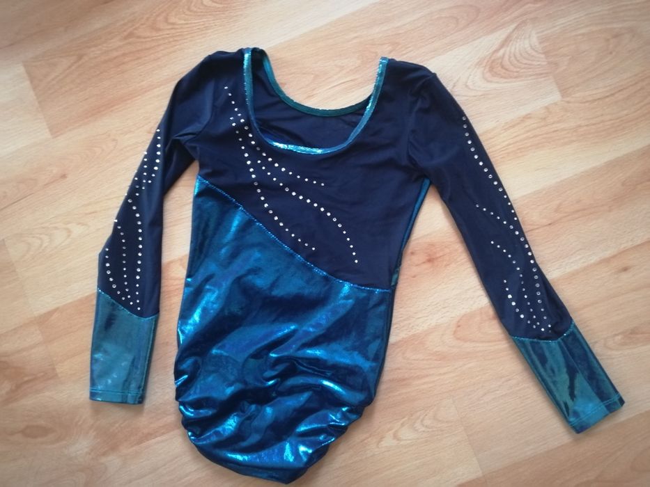 błyszczący strój gimnastyczny body gimnastyka artystyczna balet128-140