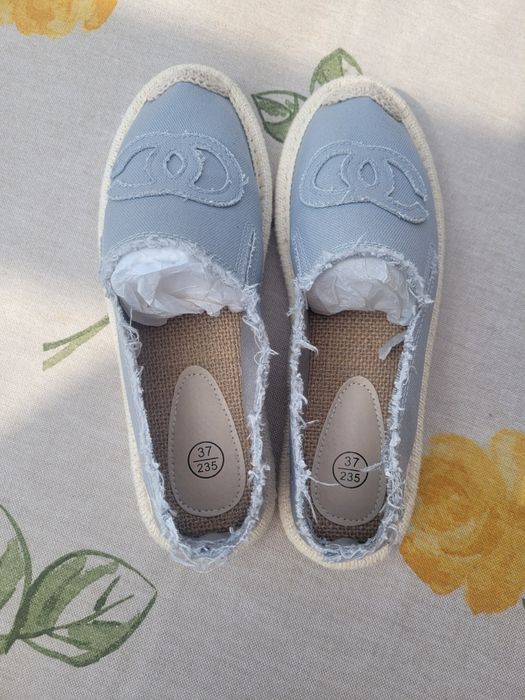 Espadryle nowe małe 37 jasnoszare lato