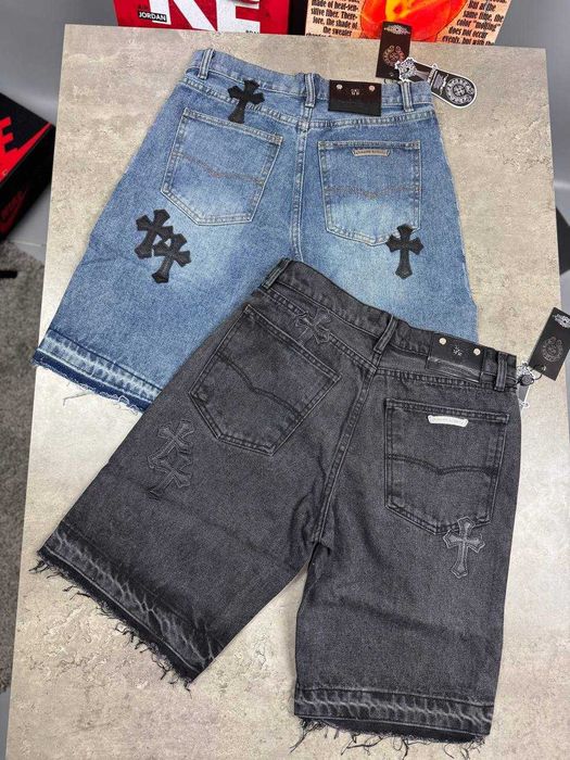 НОВІ! Джинсові оверсайз шорти Chrome Hearts / 28-36р