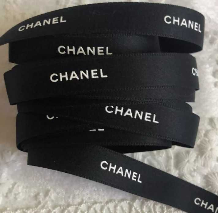 Czarna wstążka Chanel o długości 150cm  szerokosc1,8cm