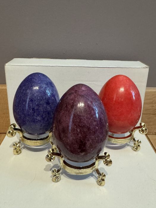 Zestaw 3 marmurowych jajek