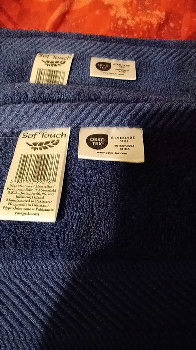 NOWE Dwa ręczniki bawełna 100%, frotte, granat, rozm.70x140