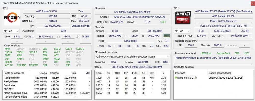 Torre PC Gaming (R5 3600 | RX580 8Gb)