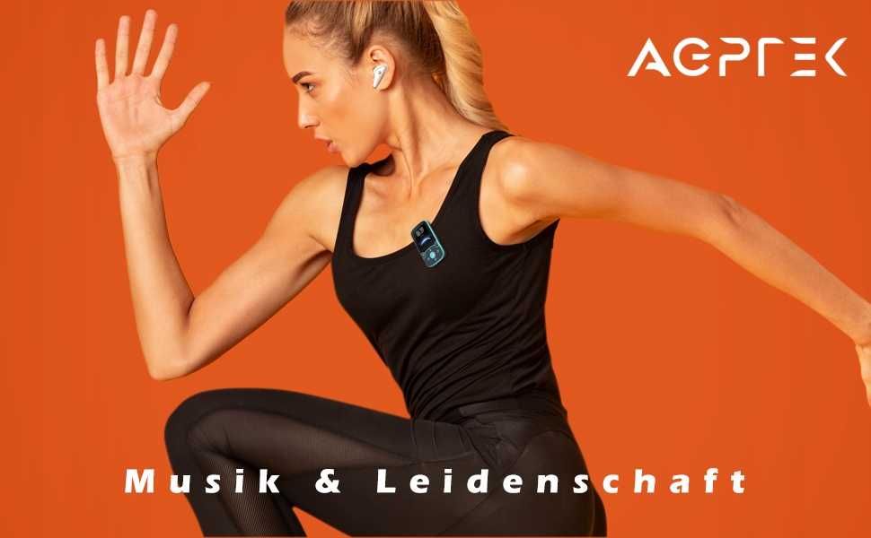 AGPTEK Odtwarzacz MP3 TFT 1,5 Bluetooth  5.0 64 GB niebieski a28