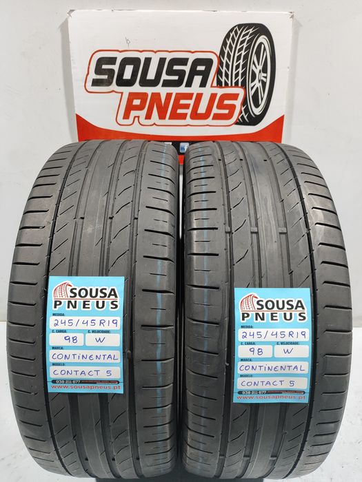 2 pneus semi novos 245-45R19 Continental - Oferta dos Portes
