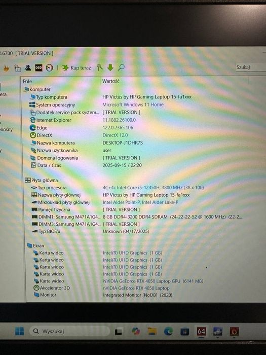 RTX 4050 6gb + i5-12450H • HP Victus 15,6" 144hz • 16gb/512ss