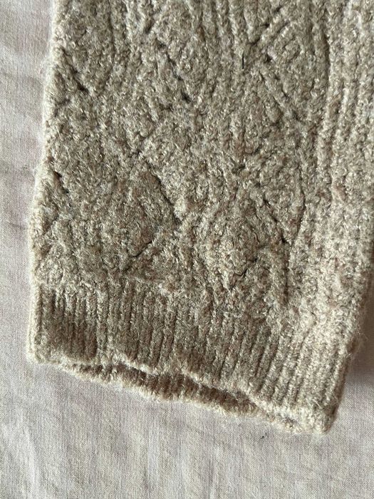 Leggings de malha rendada Kiabi bege com laço, 36 meses