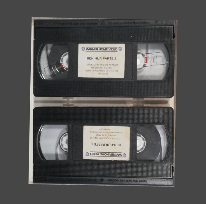 Filme "Ben-Hur" em formato VHS original, 2 cassetes, 1959