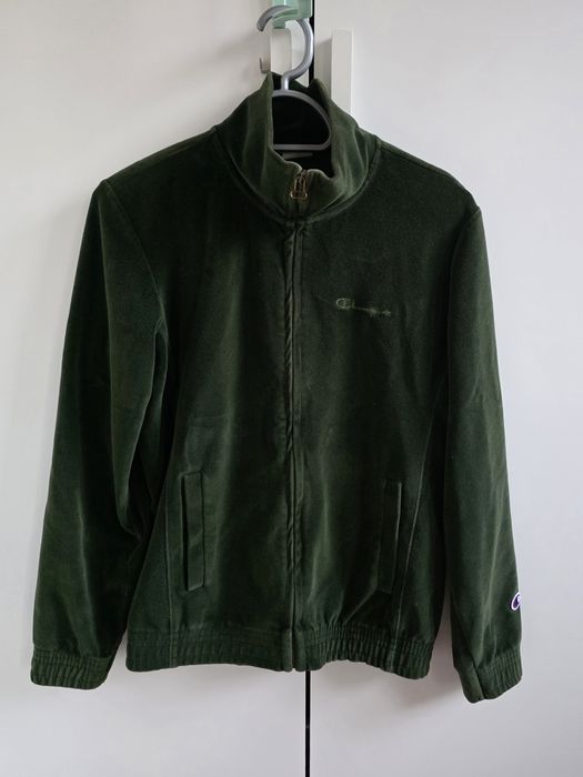 Champion bluza welurowa rozpinana zielona S  frotte