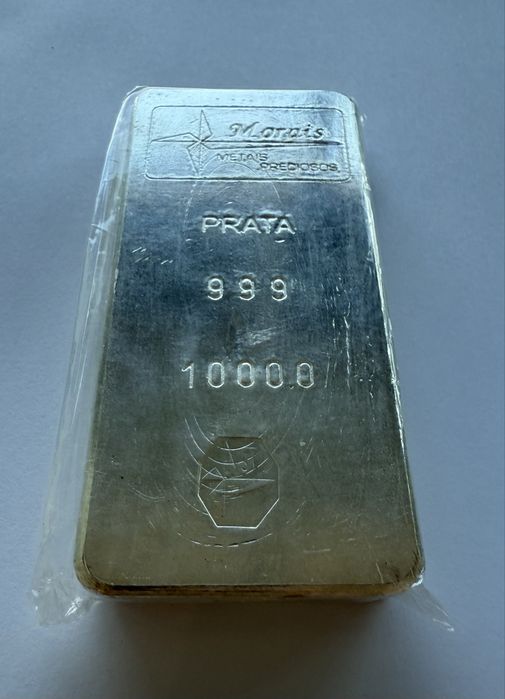 Barra de prata fina 1kg Morais 999 (barra antiga)