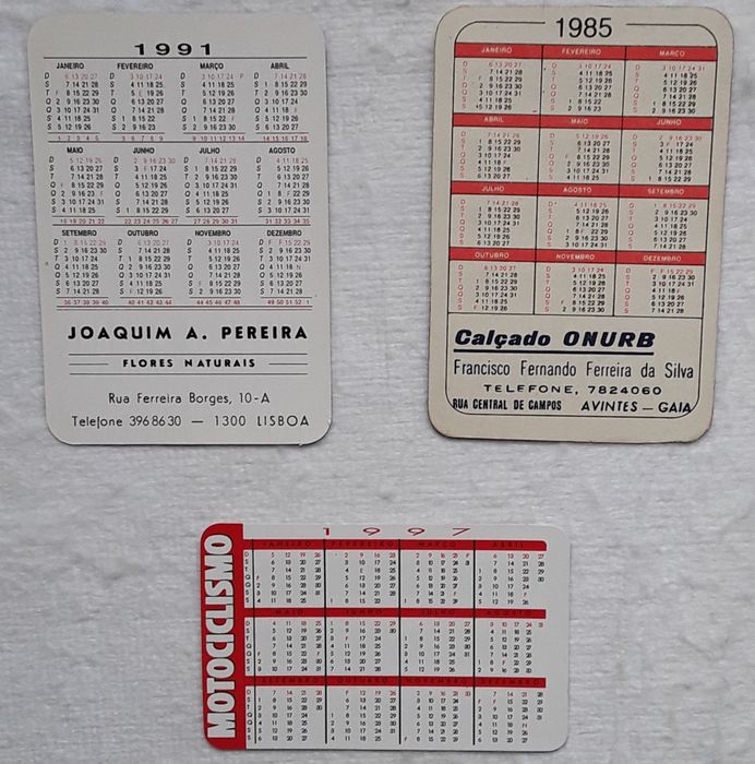Calendários de bolso - Tema: Motos