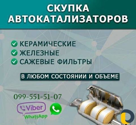 Катализаторы, сажевые фильтры в любом состоянии.