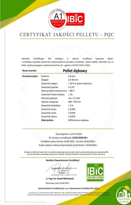 Ekologiczny PELLET Drzewny A1 - Dębowy / Sosnowy Worki 15 KG - 1005KG