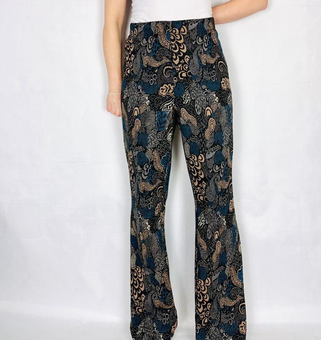 Czarno-kobaltowe spodnie w paisley XXL 44