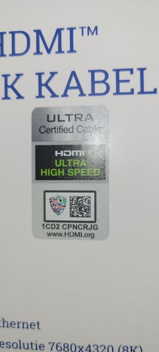 Kabel HDMI 8K  1m ultra high speed
