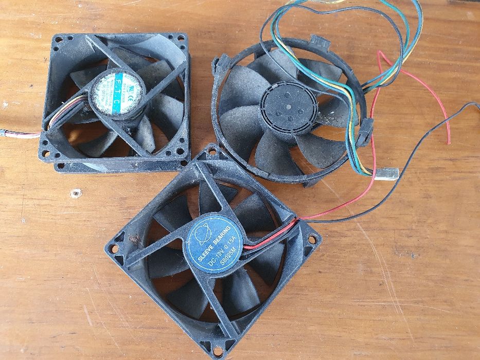 Ventoinhas de 5 e de 12volts diversos tamanhos 100% funcionais