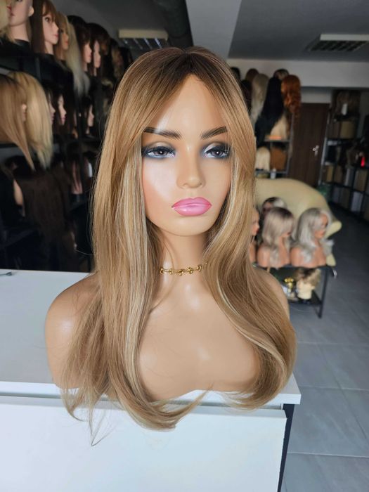 tupet topper dopinka Dalia toffi blond refleksy 55 cm naturalny efekt