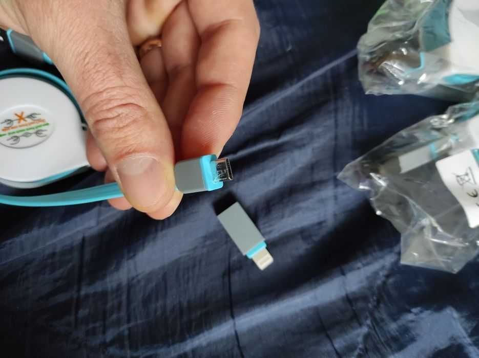 Wysuwany port Micro USB 2 w 1  iPhone Android