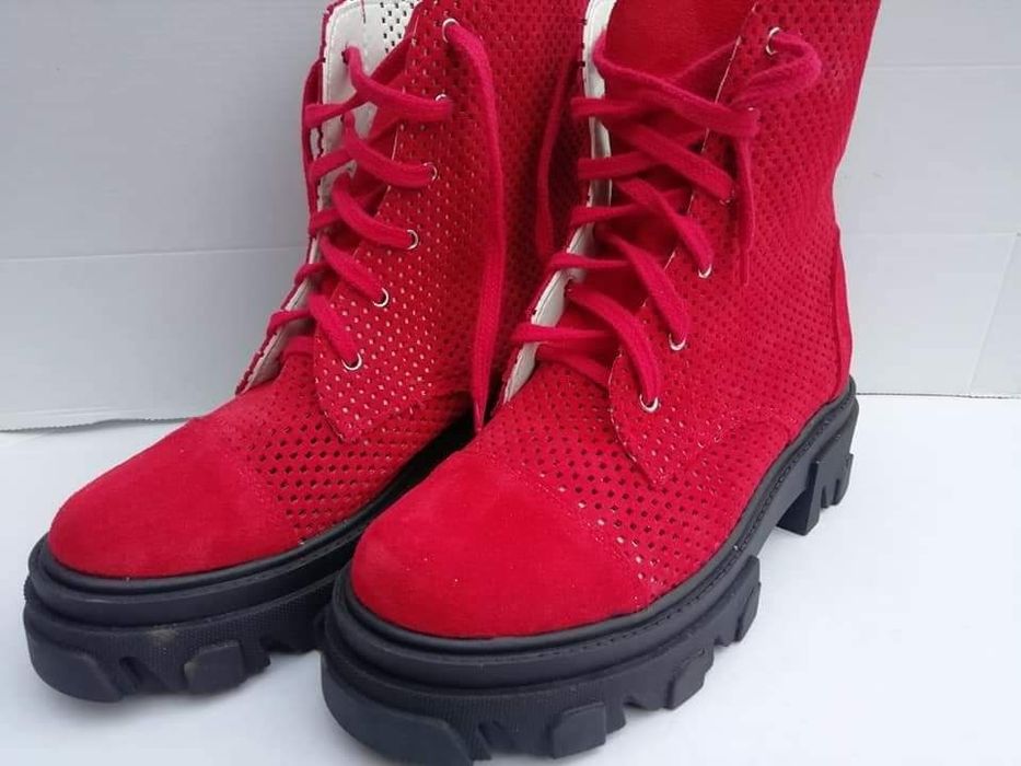 Eleganckie botki wiosenno letnie Naturalna skóra