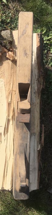 Stary, bardzo duży drewniany strug, hebel ręczny, stolarka vintage nr8