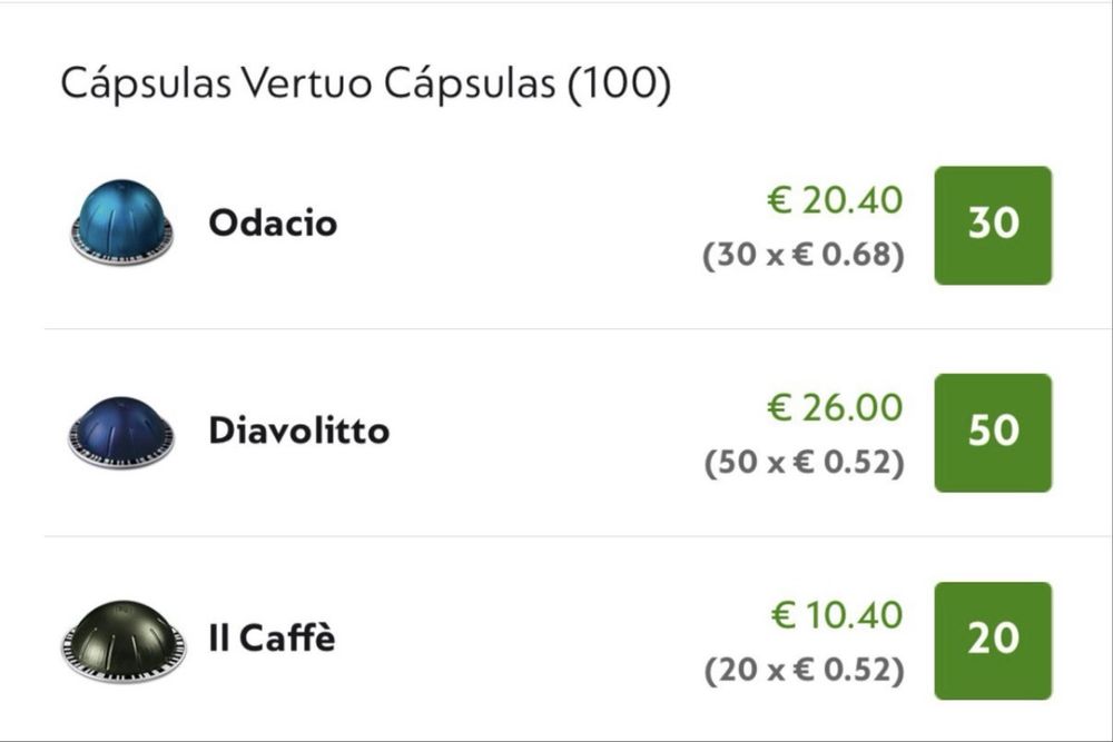 Nespresso Vertuo - Capsulas