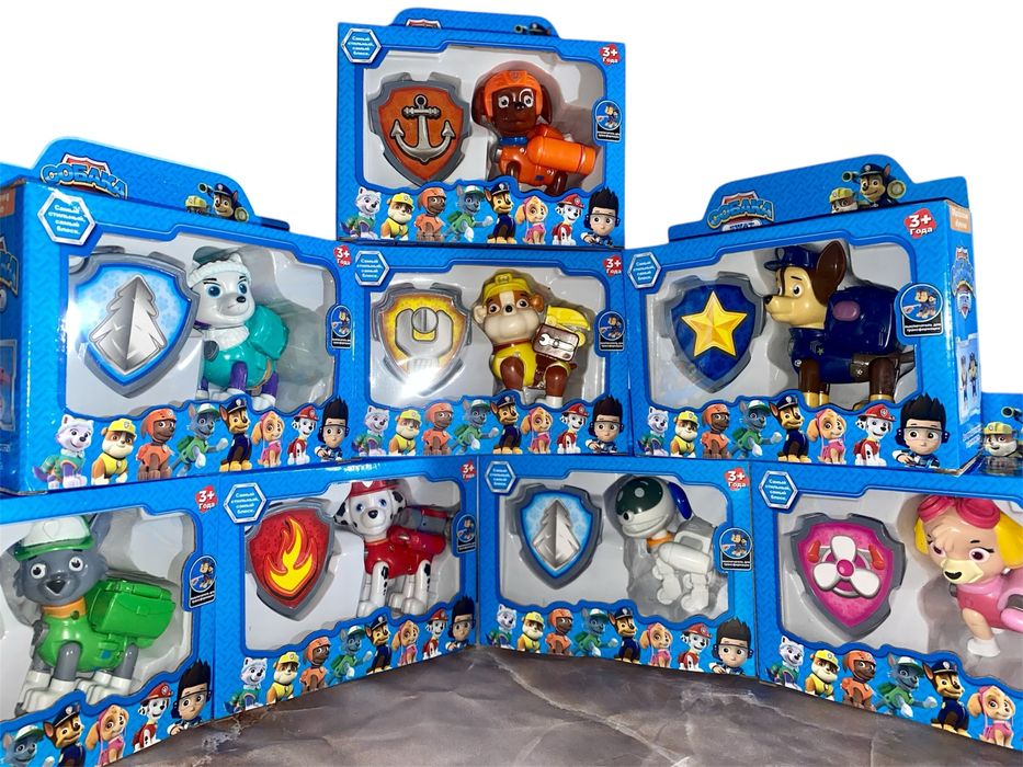 Фигурки Герои Щенячий Патруль с значком, Чейз, Гонщик, Скай, Кремез, Р