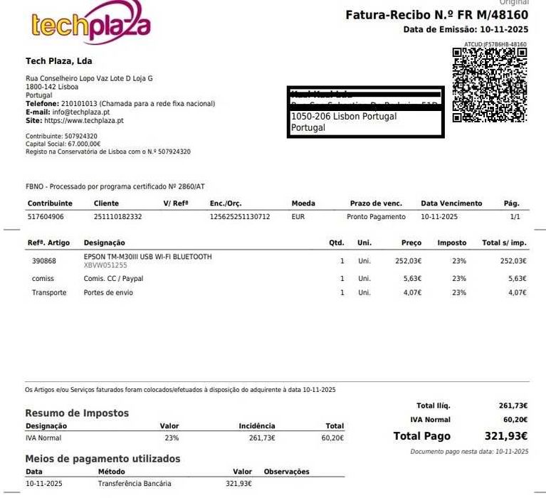 EPSON TM-M30III Thermal Receipt Printer — USB / Wi-Fi / Bluetooth