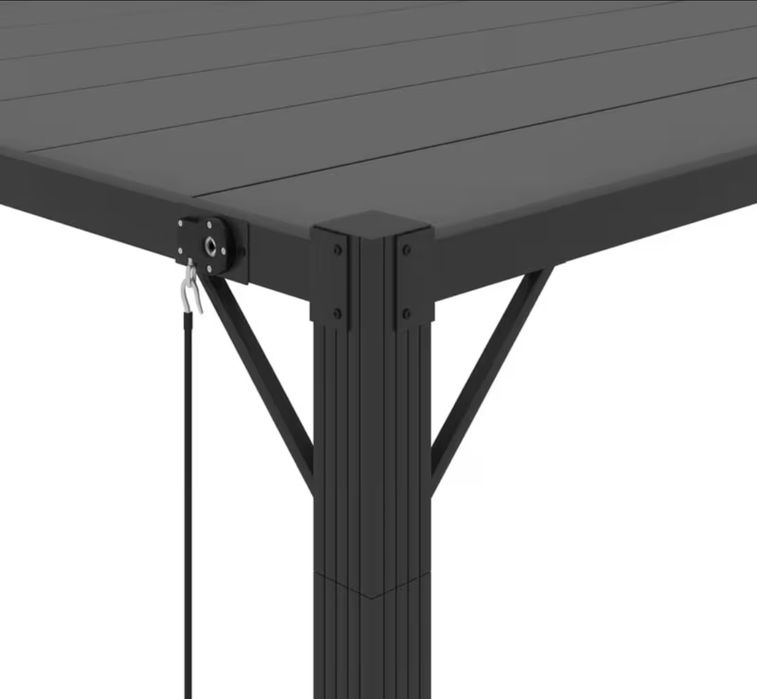 Altana z żaluzjowym dachem 3x4 m, antracyt, tkanina i aluminium