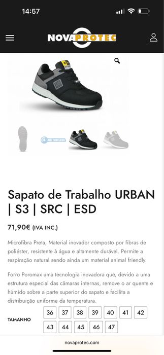 Sapatilhas biqueira de aço NOVAS!