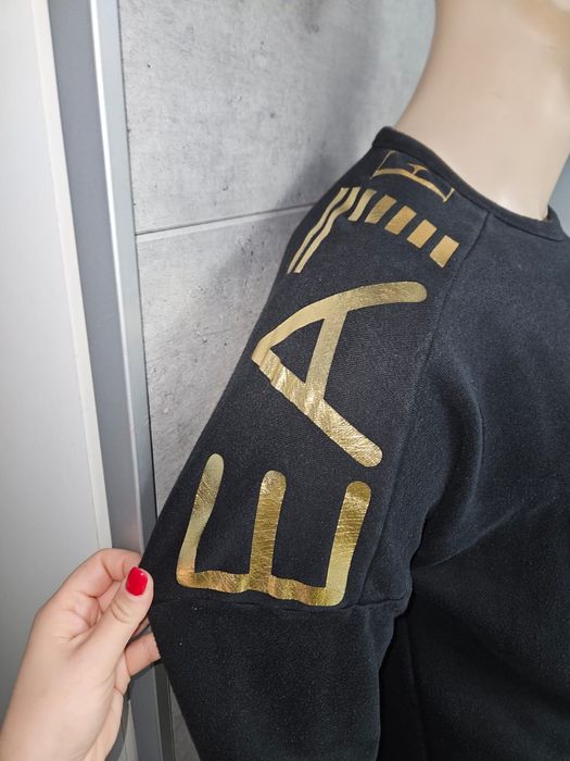 Bluza męska Emporio Armani EA7 złote napisy na ramionach rozmiar M