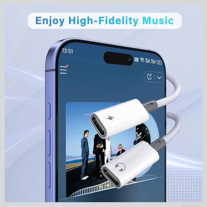 Rozdzielacz USB-C, podwójny adapter słuchawkowy i ładowarka USB-C