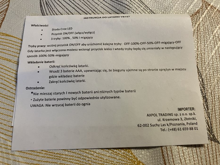 Uchwyt do roweru, latarka, NOWY