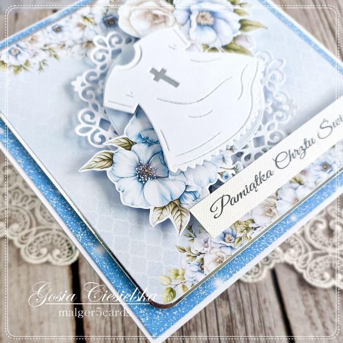 Kartka na Chrzest Święty ręcznie robiona