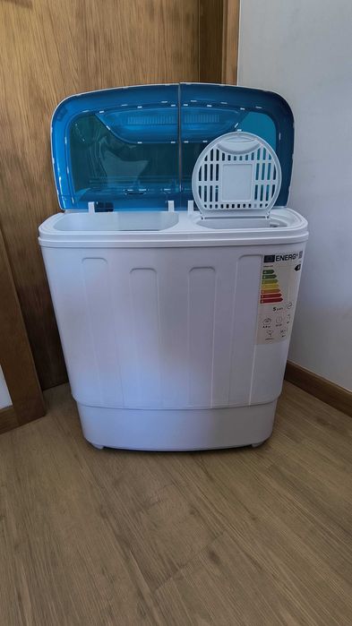 Mini Máquina de Lavar Roupa VidaXL – Tambor Duplo 5,6 kg