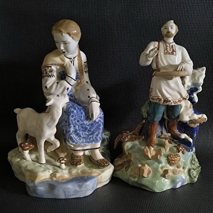 Статуэтка Казак Девушка Садко фарфор СССР Настенная тарелка Шевченко