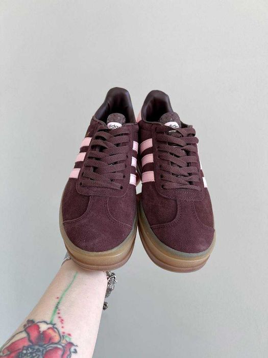 Кросівки Adidas Gazelle Bold Platform Brown - Pink premium