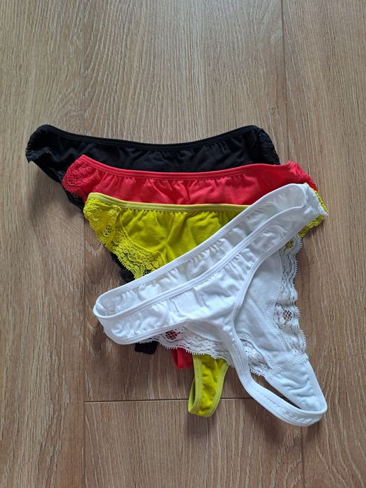 4x Stringi damskie Atlantic, rozmiar S, mix kolorów