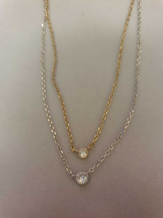 Naszyjnik celebrytka srebrna z cyrkoniami