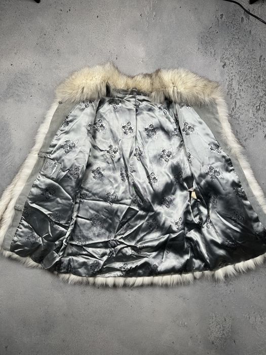Ekskluzywne naturalne futro z lisa SAGA FOX natural fox fur S 36 vintage kremowe