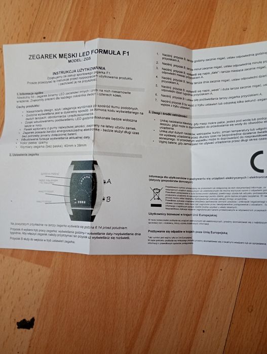 Zegarek kwarcowy sportowy Led
