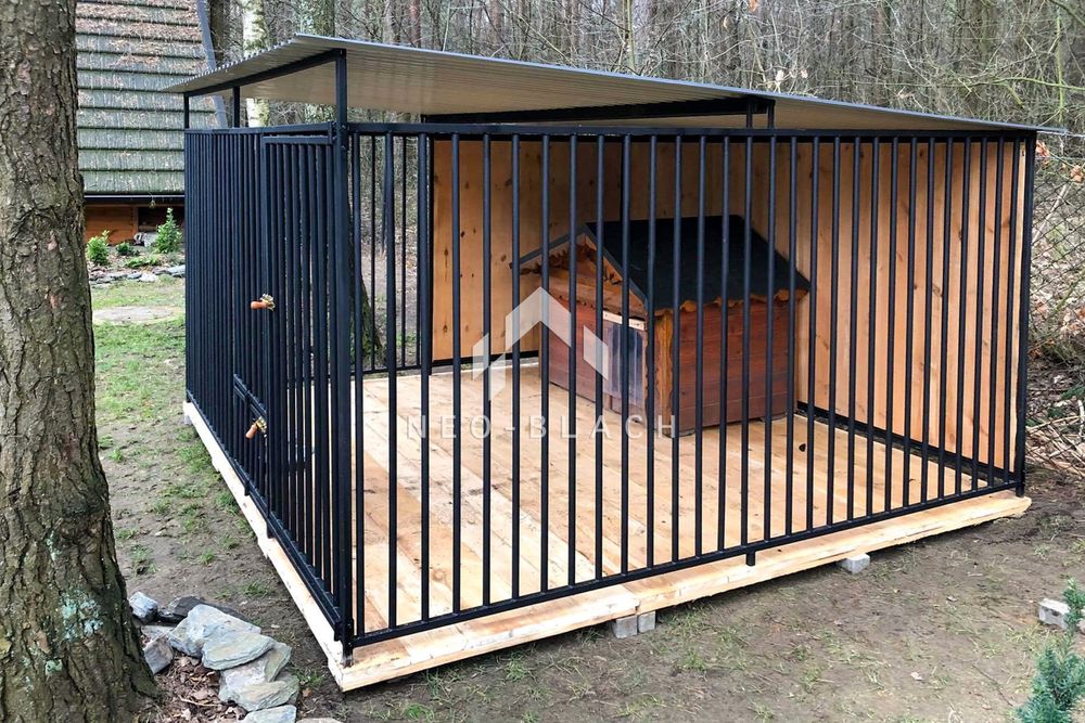 Kojec dla Psów 3x3m - drewniana podłoga  NB167