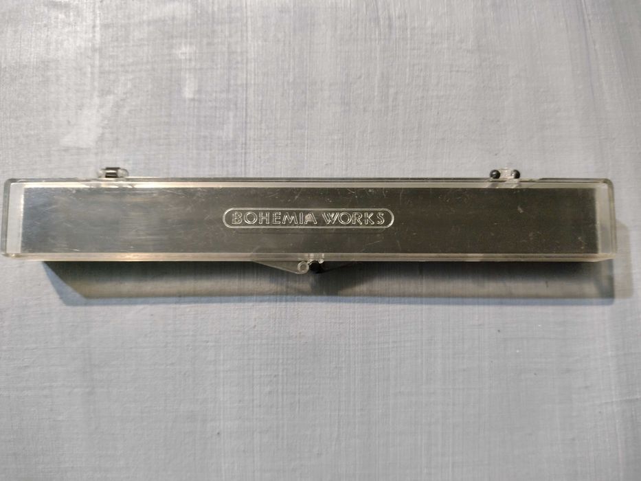 Stare pudełko etui plastikowe Bohemia Works, pamiątki PRL